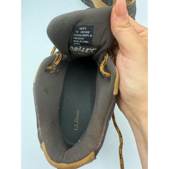 L.L. Bean Mens Tan Brown Leather Low Waterproof Dri Lex Duck Boots Size 10 - Picture 8 of 9